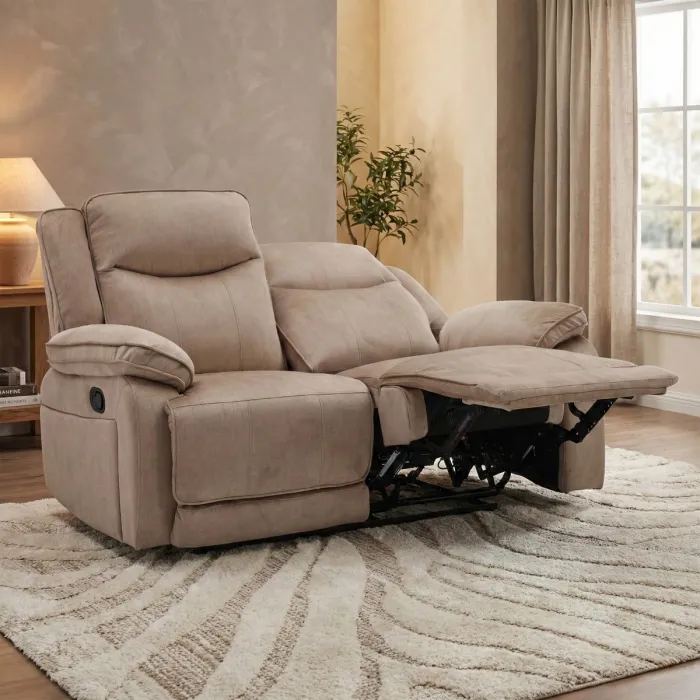 Clayton 2 Seater Recliner Sofa - Light Brown