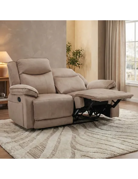 Clayton 2 Seater Recliner Sofa - Light Brown