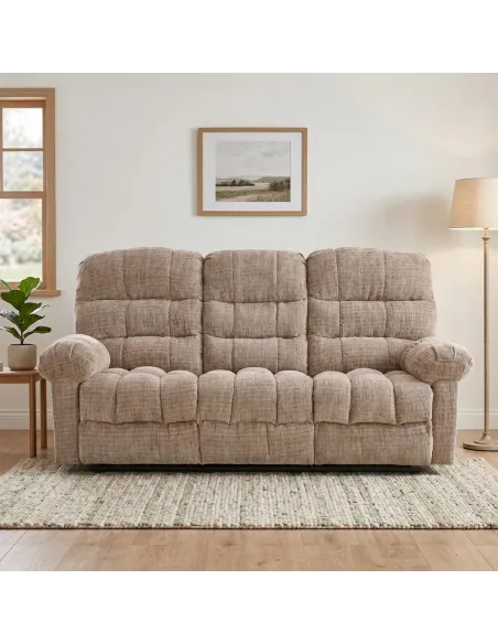 Cloud 3 Seater Recliner Sofa - Beige