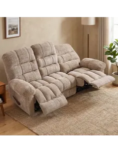 Cloud 3 Seater Recliner Sofa - Beige 2