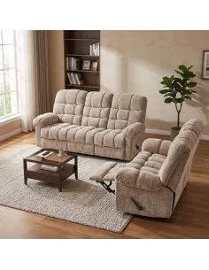 Cloud Recliner 3+2 Sofa Suite - Beige 2