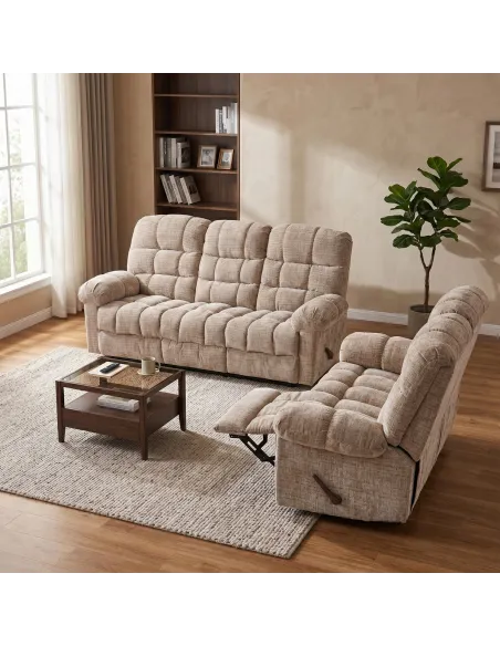 Cloud Recliner 3+2 Sofa Suite - Beige