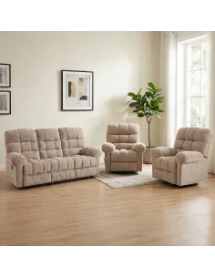 Cloud Recliner 3+1+1 Sofa Suite - Beige