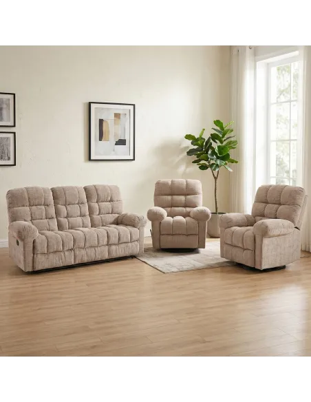 Cloud Recliner 3+1+1 Sofa Suite - Beige