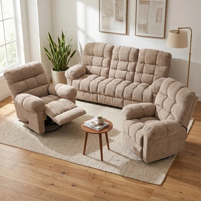 Cloud Recliner 3+1+1 Sofa Suite - Beige