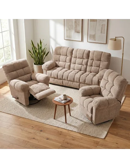 Cloud Recliner 3+1+1 Sofa Suite - Beige