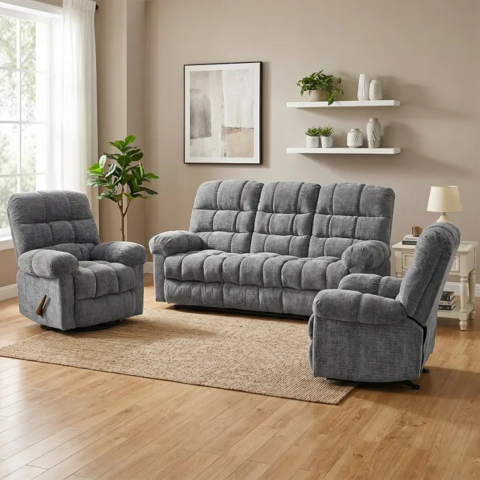 Cloud Recliner 3+1+1 Sofa Suite - Graphite