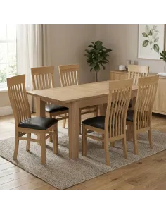 Treviso 120-160cm Extending Table Dining Set  - Oak 2