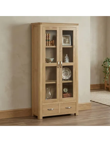 Treviso 2 Door High Display Cabinet  - Oak