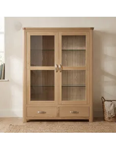 Treviso 2 Door Low Display Cabinet  - Oak