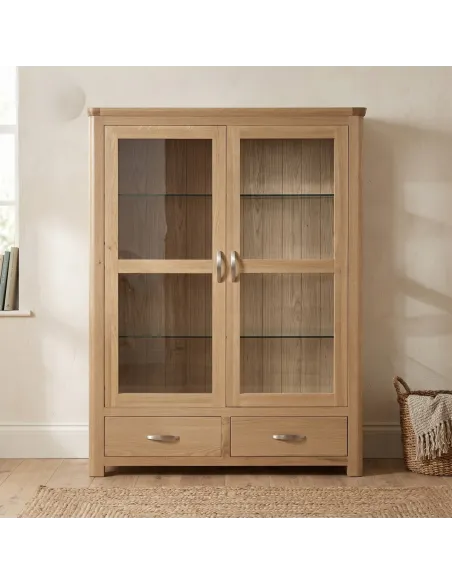 Treviso 2 Door Low Display Cabinet  - Oak