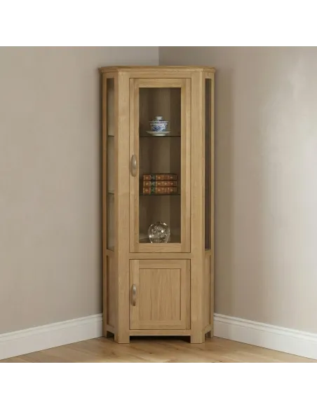 Treviso Corner Display Unit  - Oak