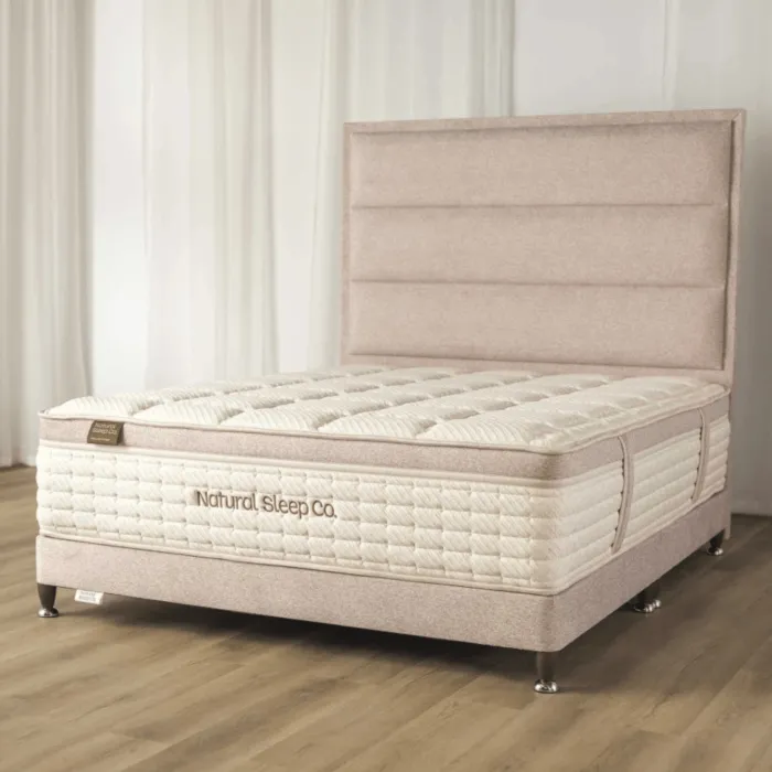 Natural Sleep 3ft Divan - 16" high with Mahogany Legs