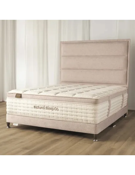 Natural Sleep 3ft Divan - 16" high with Mahogany Legs