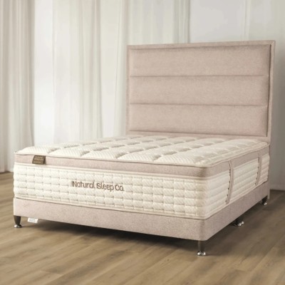 Natural Sleep 4ft Divan - 16" high with Mahogany Legs