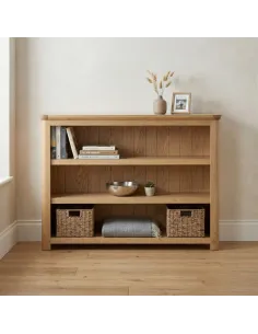 Treviso Low Wide Bookcase  - Oak