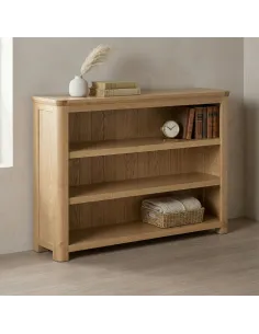 Treviso Low Wide Bookcase  - Oak 2