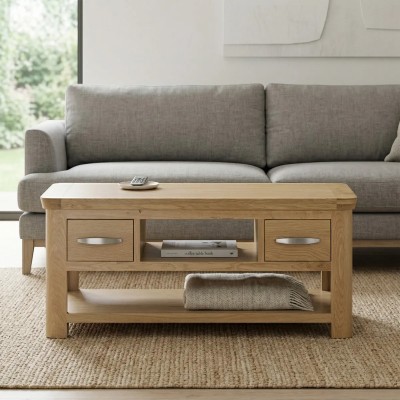Treviso Coffee Table with Drawer - Oak