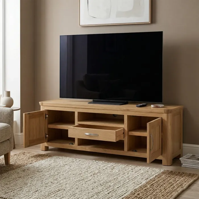 Treviso Large TV Unit - Oak