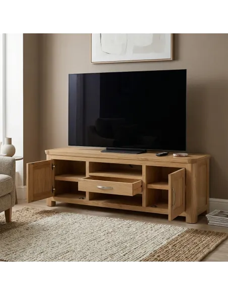 Treviso Large TV Unit - Oak