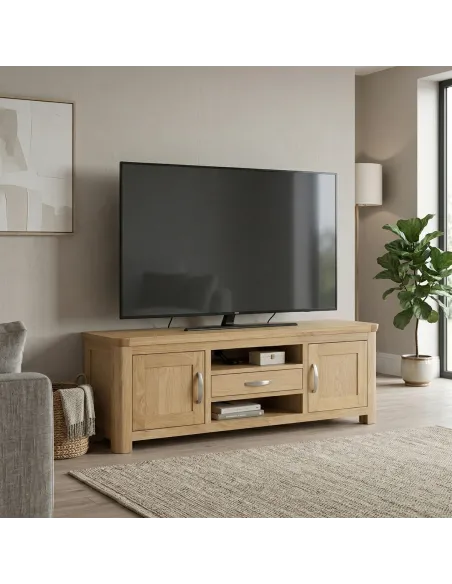 Treviso Large TV Unit - Oak