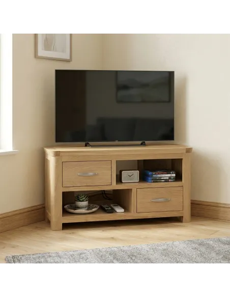 Treviso Corner TV Unit  - Oak