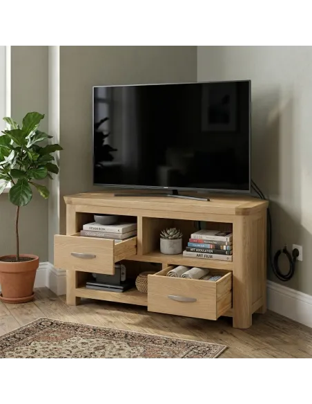 Treviso Corner TV Unit  - Oak