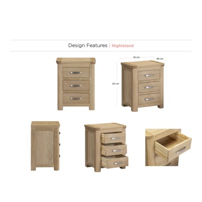 Treviso Nightstand  - Oak