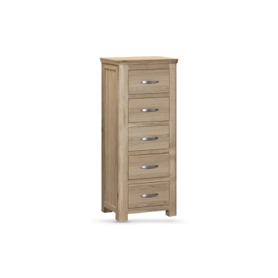 Treviso 5 Drawer Tallboy - Oak