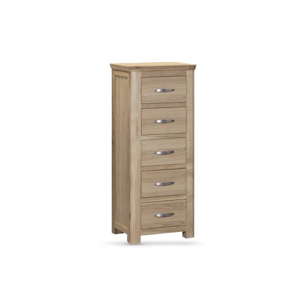 Treviso 5 Drawer Tallboy - Oak