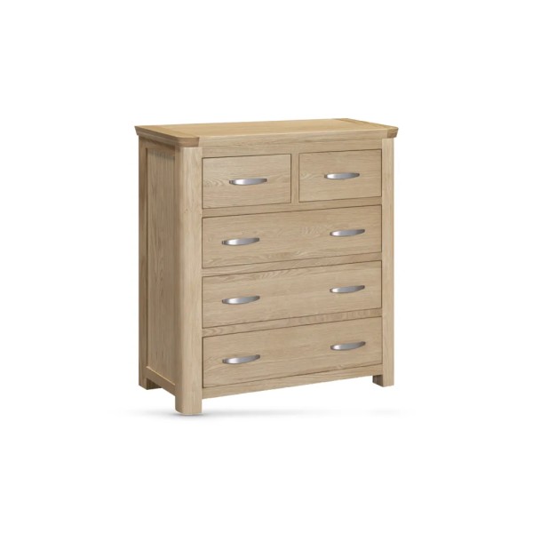 Treviso 2 Over 3 Drawer Chest - Oak