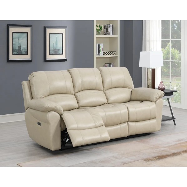 Dallas 3 Seater Electric Sofa - Stone Leather