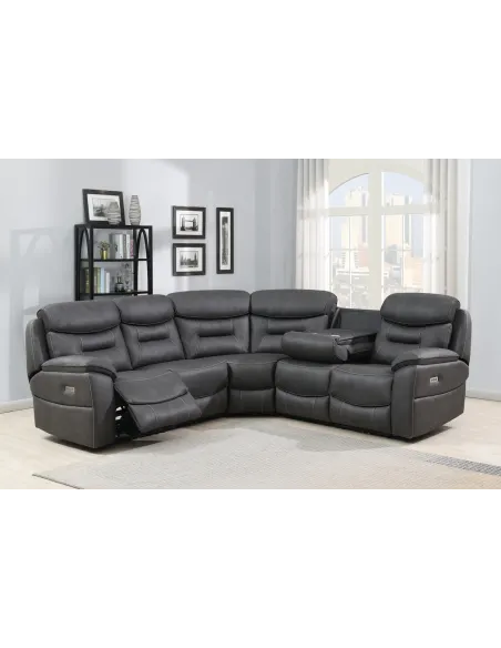 Leroy Electric Corner Sofa - Grey