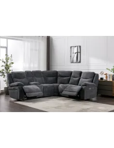 Lahinch Corner Electric Sofa- Dark Grey