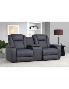 Jesse 2 Seater Electric Sofa with Console - Graphite