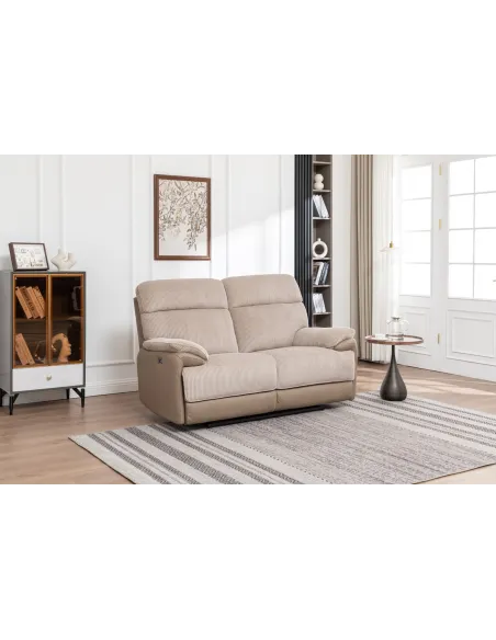 Chriki 2 Seater Power Recliner Sofa - Beige