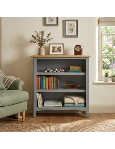 Galloway Small Bookcase - Slate Grey/Oak