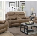 Hugo 2 Seater Recliner Sofa with Console - Tan