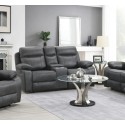 Hugo 2 Seater Recliner Sofa with Console - Gunmetal
