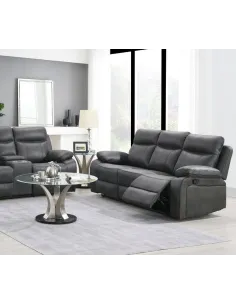 Hugo 3 Seater Recliner Sofa - Gunmetal