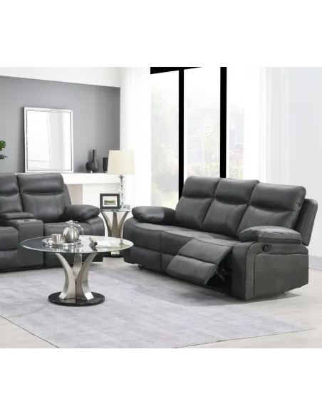 Hugo 3 Seater Recliner Sofa - Gunmetal