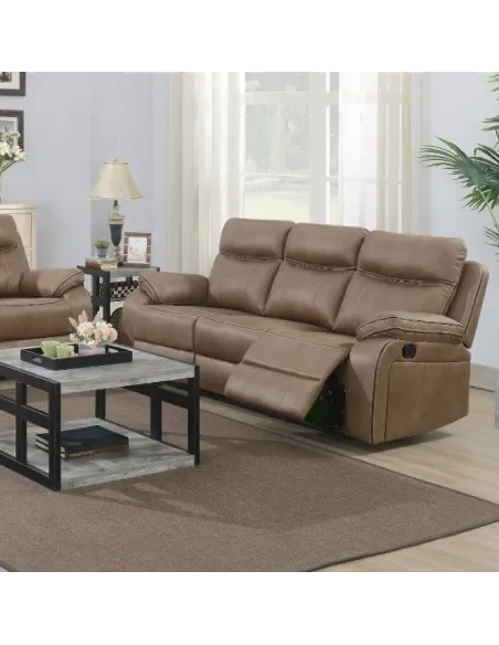 Hugo 3 Seater Recliner Sofa - Tan