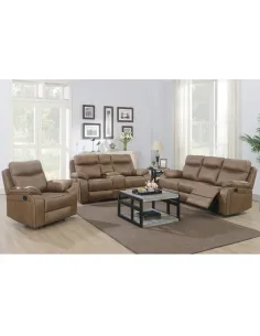 Hugo 3 Seater Recliner Sofa - Tan 2