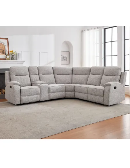 Carlingford Corner Sofa with Console - Puente Light Grey
