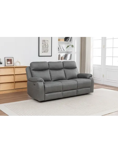 Corvan 3 Seater Manual Sofa - Charcoal
