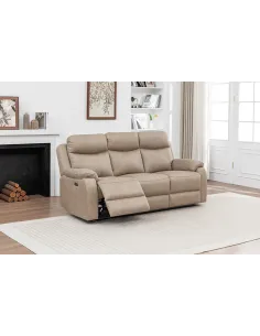 Corvan 3 Seater Manual Sofa - Stone