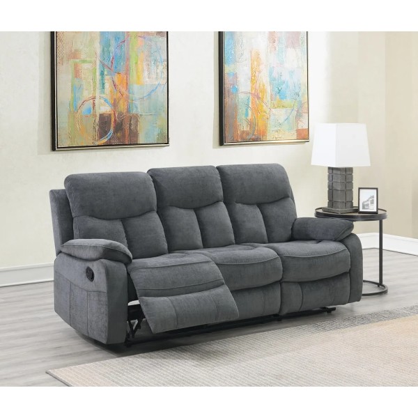 Farah 3 Seater Manual Sofa - Dark Grey