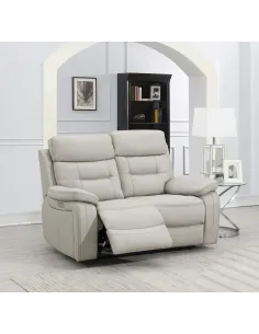 Peabody 2 Seater Power Recliner Sofa - Grey Leather