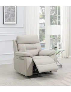 Peabody Armchair Power Recliner Sofa - Grey Leather