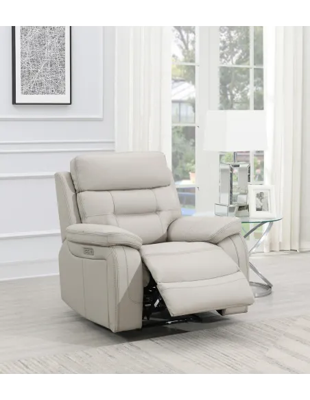Peabody Armchair Power Recliner Sofa - Grey Leather